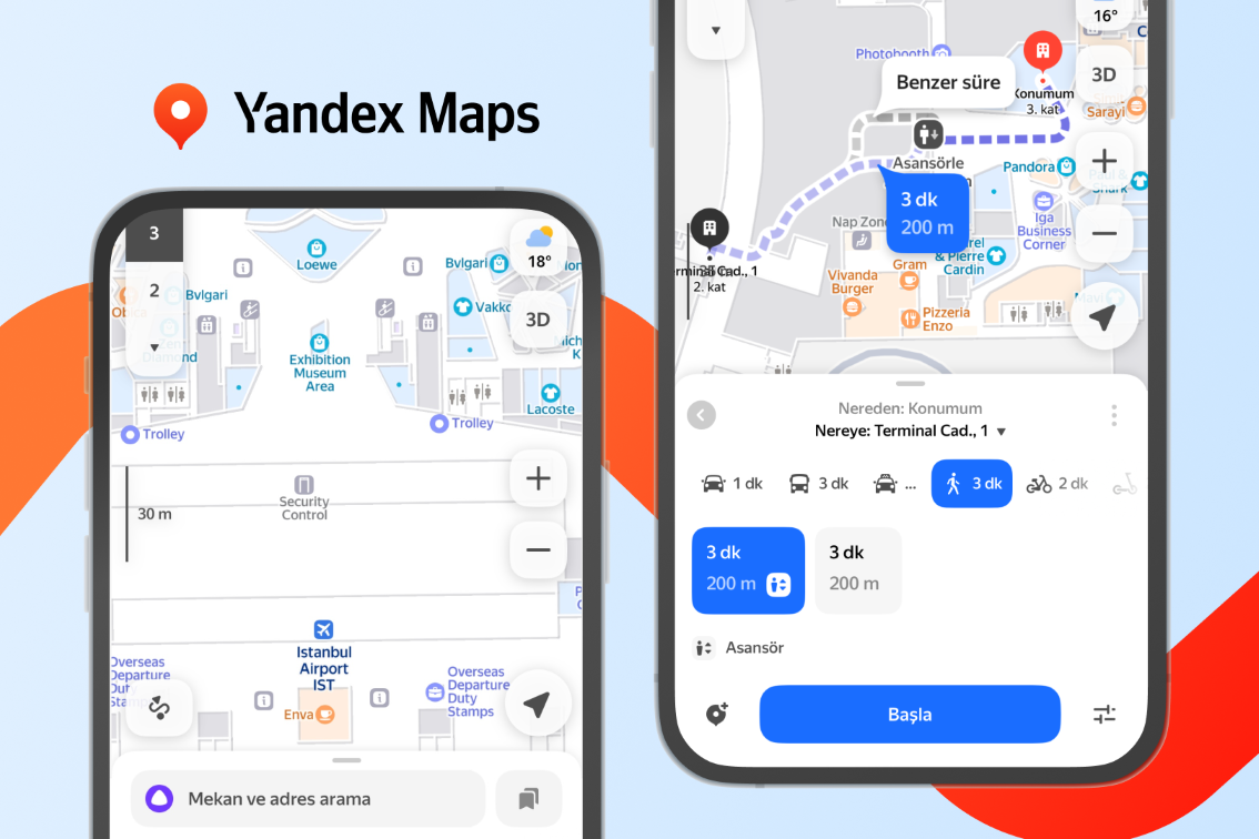 İstanbul Havalimanı’nda Yandex Maps’ten iç mekân navigasyonu