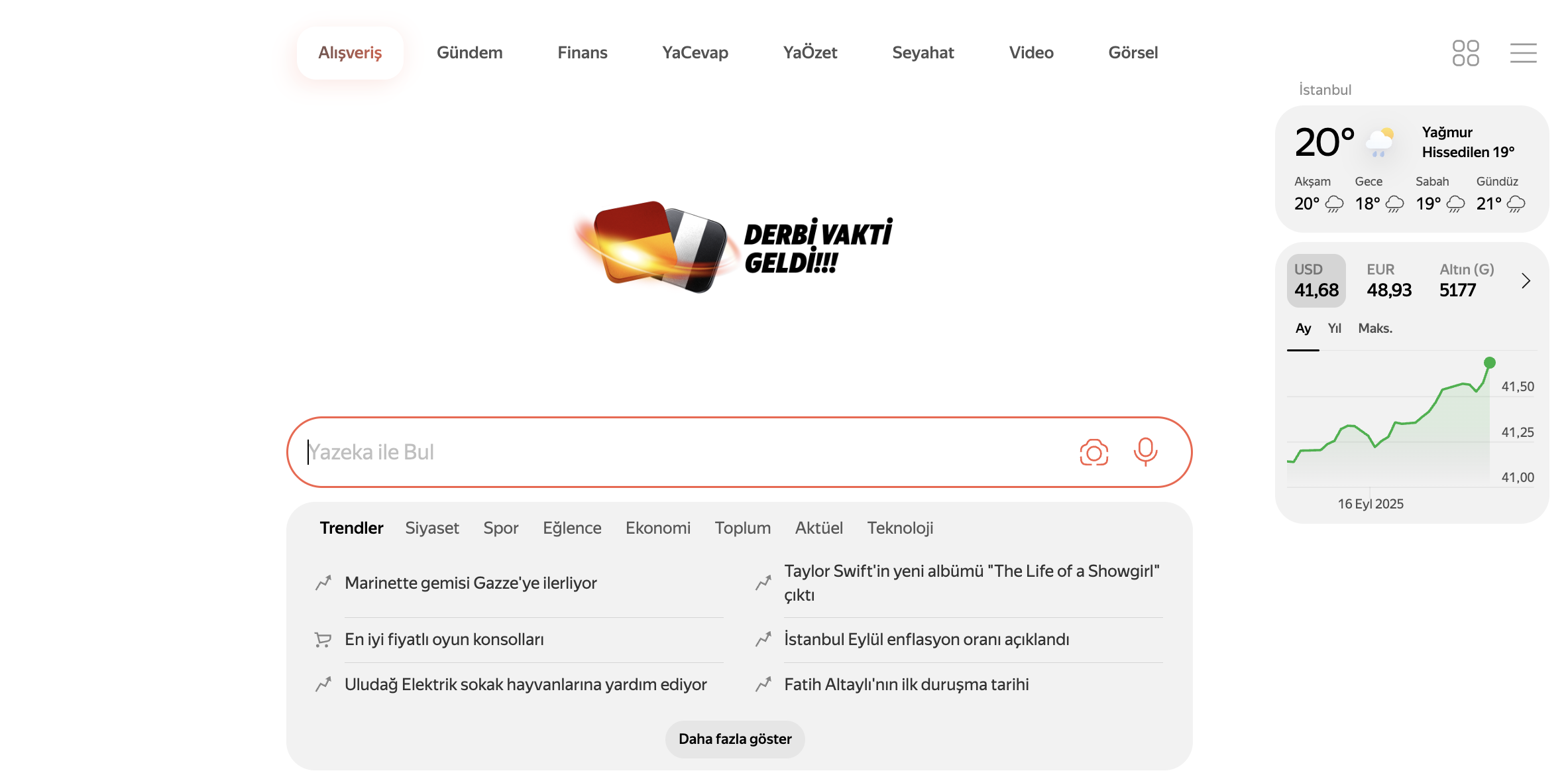 Beşiktaş – Galatasaray derbisi öncesinde özel bir doodle hazırlayan Yandex Türkiye, en çok aranan Süper Lig takımlarını da açıkladı